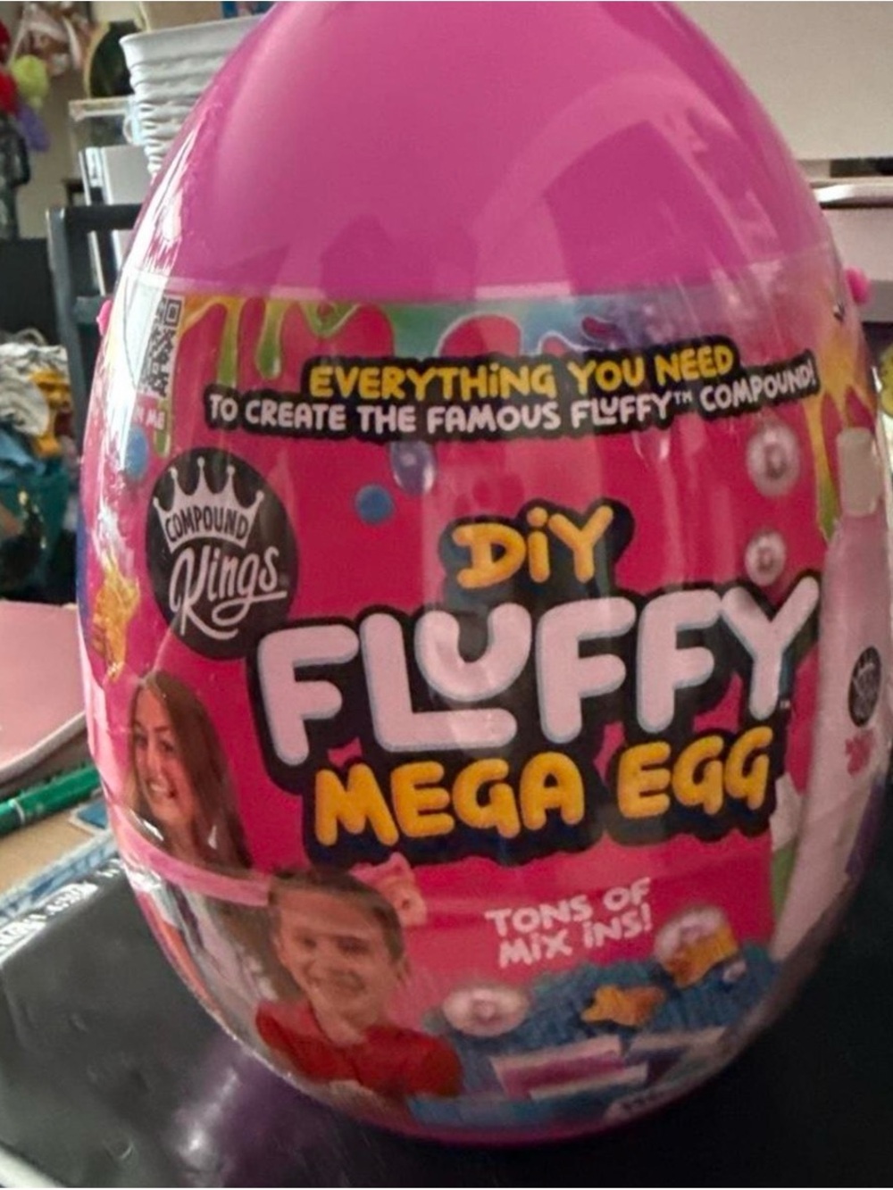 DIY Fluffy Mega Egg Kids Activity Kit – Pink